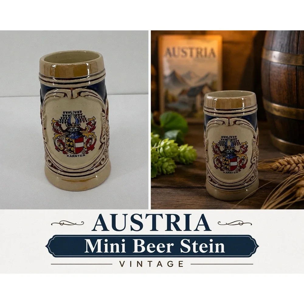 Antique Vintage German Karnten Austria King 700 mini Beer Stein 4
